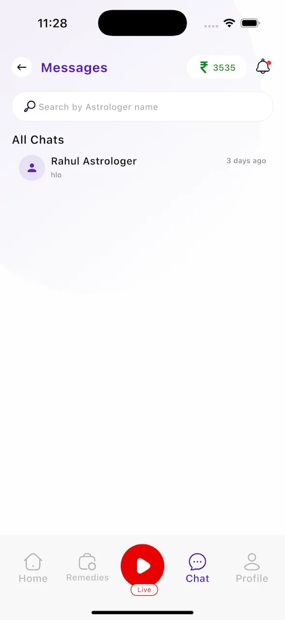 AstroTip app screen