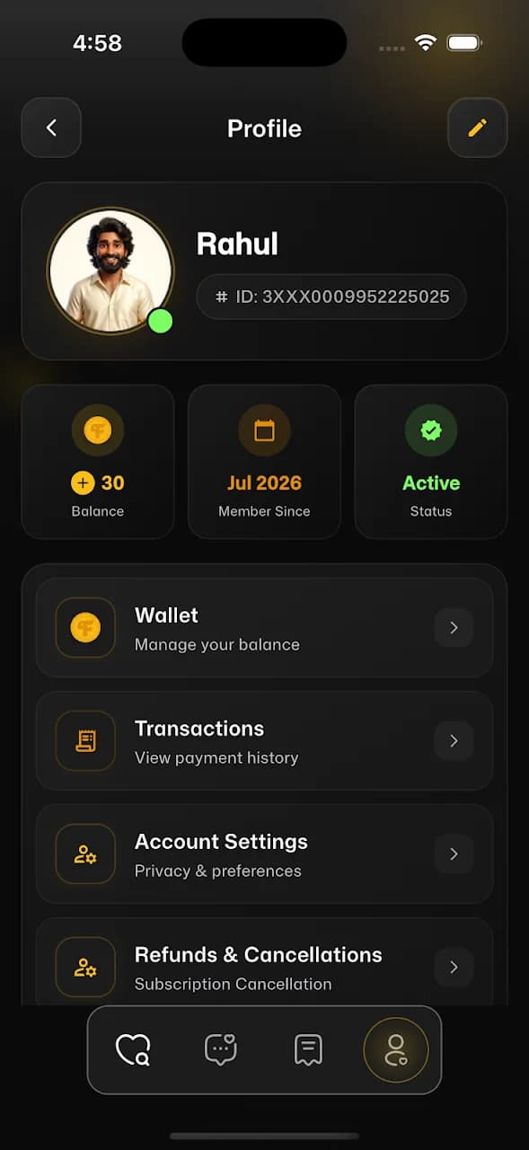 Heylove app screen